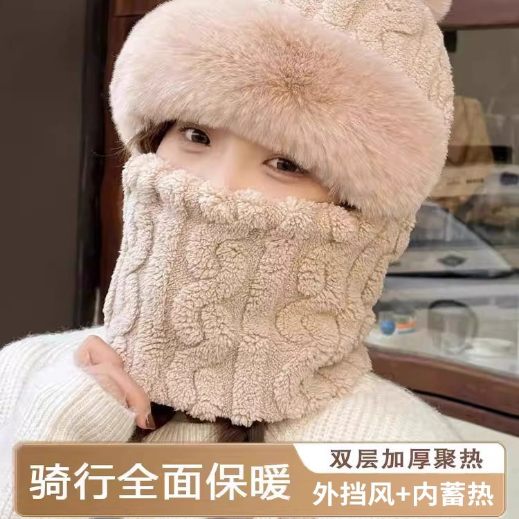 帽子围脖一体女冬2025新款