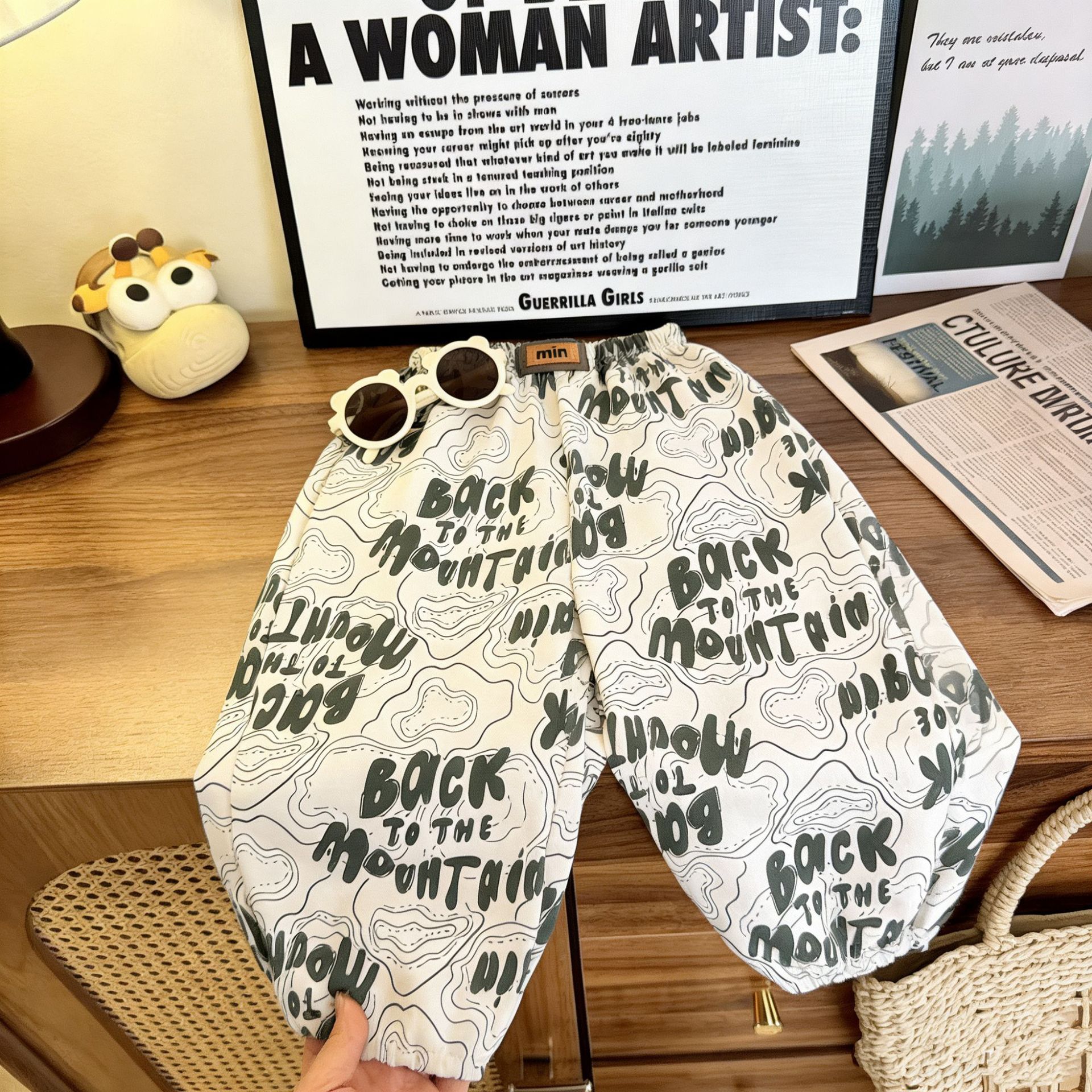 儿童夏季防蚊裤男童女童宽松透气棉麻条纹灯笼裤中大童韩版外穿图片