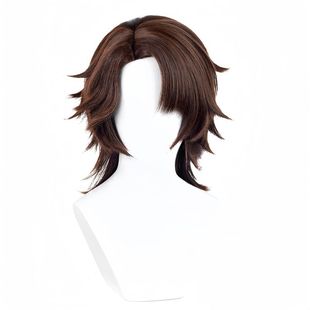 玫瑰网 第五人格木偶师硅胶仿真头皮棕色cos造型翻翘假发短发