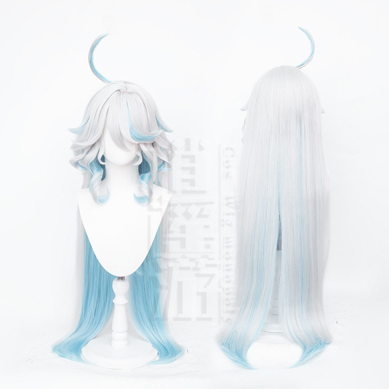 逍遥游 原神枫丹水神芙卡洛斯cos假发仿真头皮顶水神芙芙长发