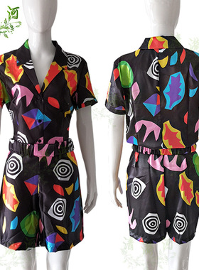 怪奇物语Strangestory3 Eleven连体裤3d印花女士短袖连体裤cos服