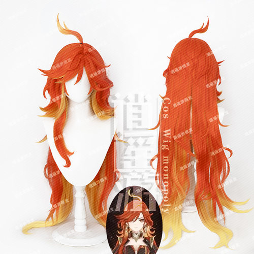 逍遥游 原神纳塔火神玛薇卡cos假发仿真头皮顶渐变长发cosplay
