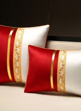 快速发货红色抱枕氛围感新中式靠枕沙发客厅高级感床Y上靠垫腰枕