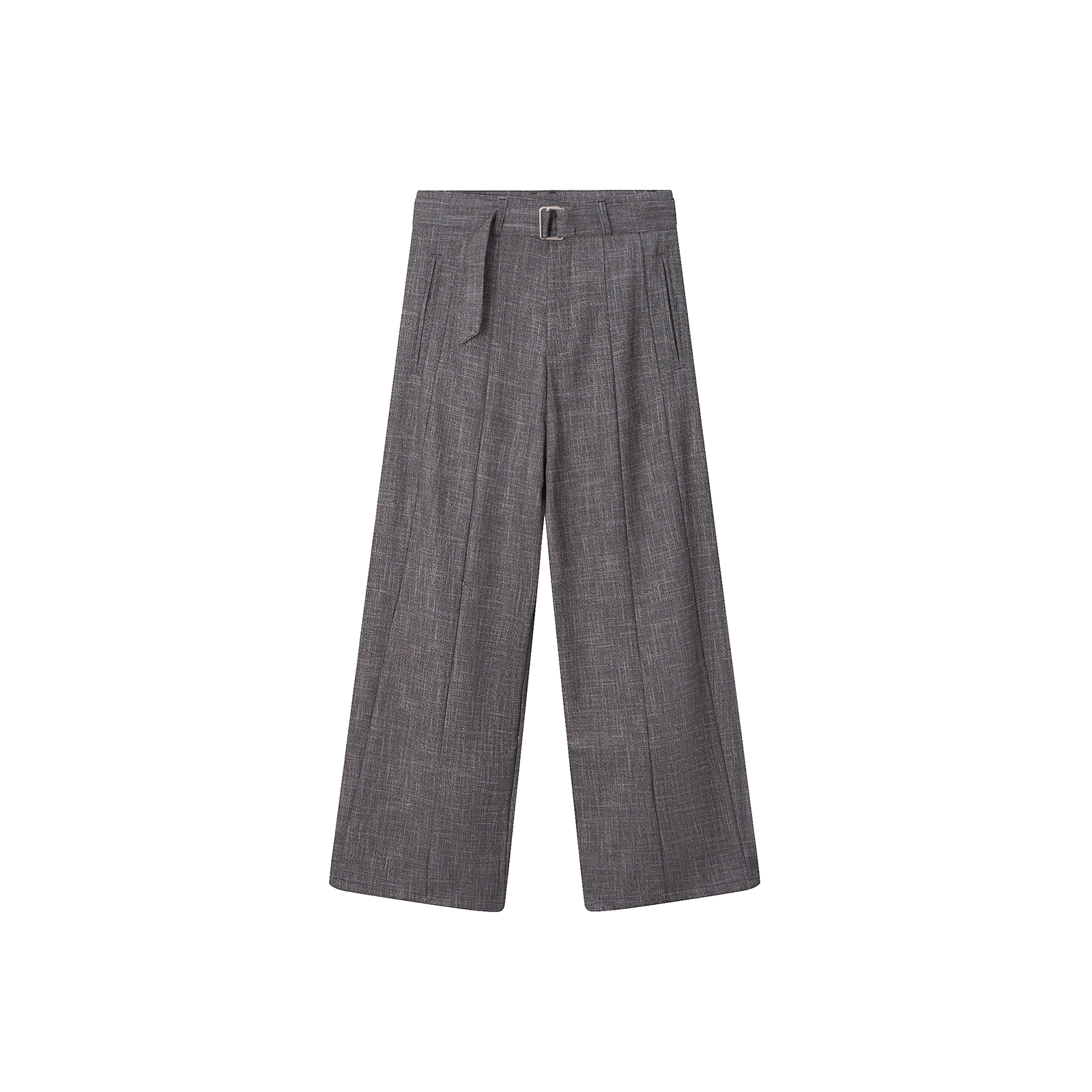 Succinct“剑道”竹节纹直筒廓形绑带剑道裤秋冬休闲阔腿西裤