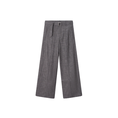 Succinct“剑道”竹节纹直筒廓形绑带剑道裤秋冬休闲阔腿西裤