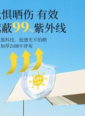 棚户外天便携露幕营防雨防晒涂银遮棚布野营凉TM80野餐加厚阳天幕