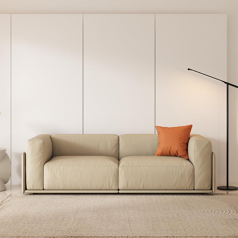 简代小户型意式轻极约简北欧客厅双人三凌霄沙发人现科技奢布布艺