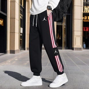 奥特莱斯2025秋冬季纯棉卫裤休闲裤子男中学生宽松束脚裤运动裤女