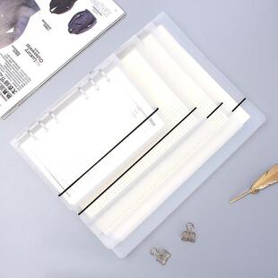 A6A5B5A4磨砂半透明PP外壳记事本活页夹绑带随身手帐本活页本现货