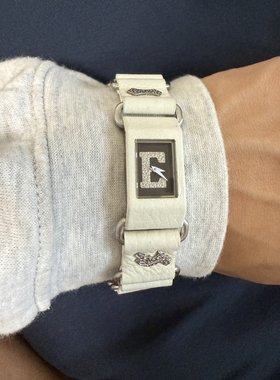 Awateoftime浪费时间 欧美中古手表小众复古白色皮革表带石英手表