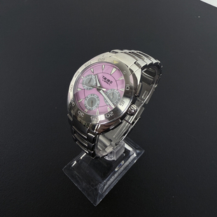 Awateoftime浪费时间 中古手表小众复古粉色分区金属腕表石英手表