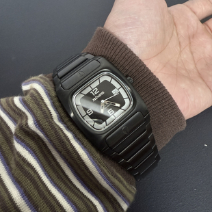 Awateoftime浪费时间 欧美中古手表方形小众复古y2k金属石英手表