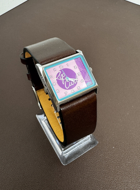 Awasteoftime浪费时间 皮革中古手表方形复古小众设计感石英手表