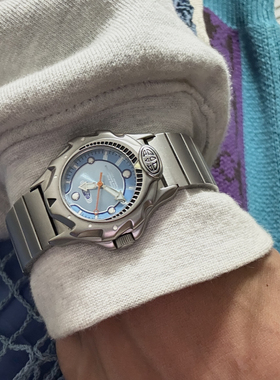 Awasteoftime浪费时间 蓝色贝母中古手表男女款小众vintage手表