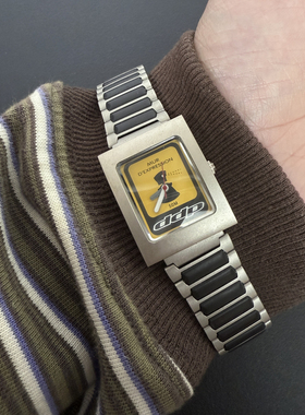 Awateoftime浪费时间 千禧年中古手表小众复古方形金属石英手表