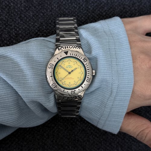 Awasteoftime浪费时间 大表盘中古手表vintage复古风金属石英手表