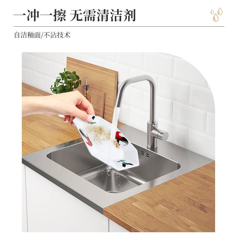 鸡公印花八盘角水果盘用多边方果形陶瓷盘家菜鸡公八角酒店餐具水