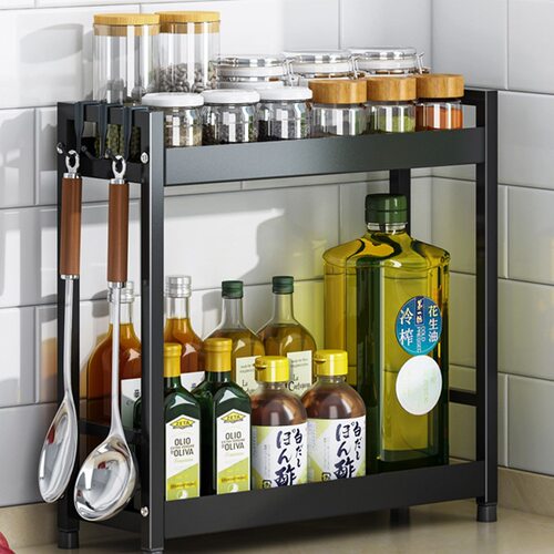 不锈钢厨房调料置物架台面窄小尺寸多功能调味品油盐酱醋收纳架子