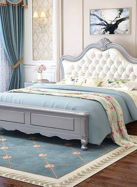 61K3美式床床IRQ白色轻奢1实木床现代简约m.8米双人欧式主卧1.5软