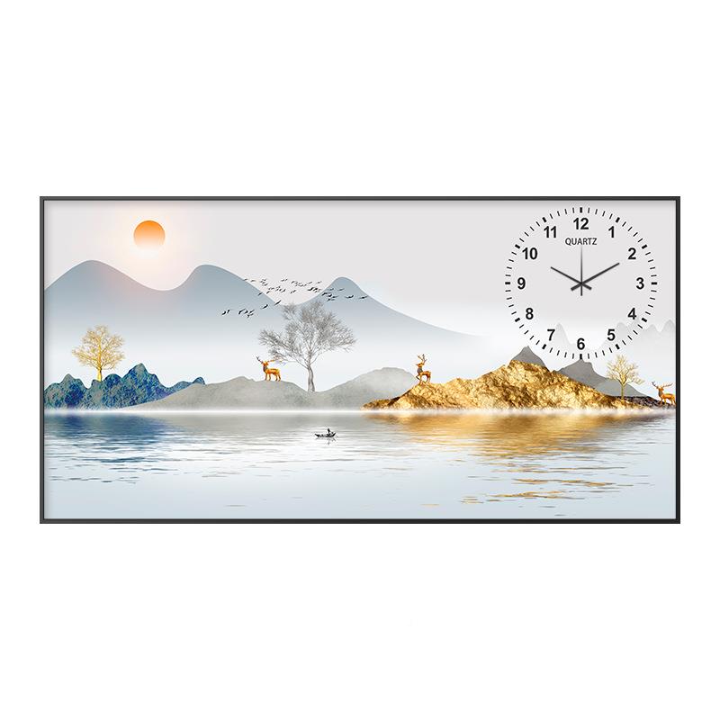 电表箱装画大尺寸打孔带钟表源配电箱遮挡电免开968关电闸时饰钟