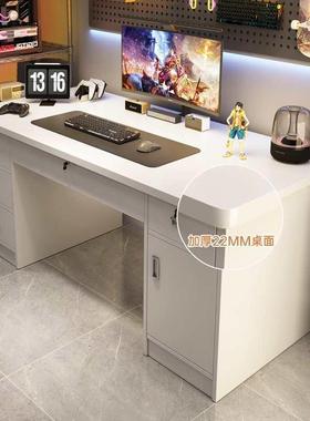电脑桌DNZ0204-台式抽用书桌带屉奢办公桌卧室写家字桌白色轻桌子