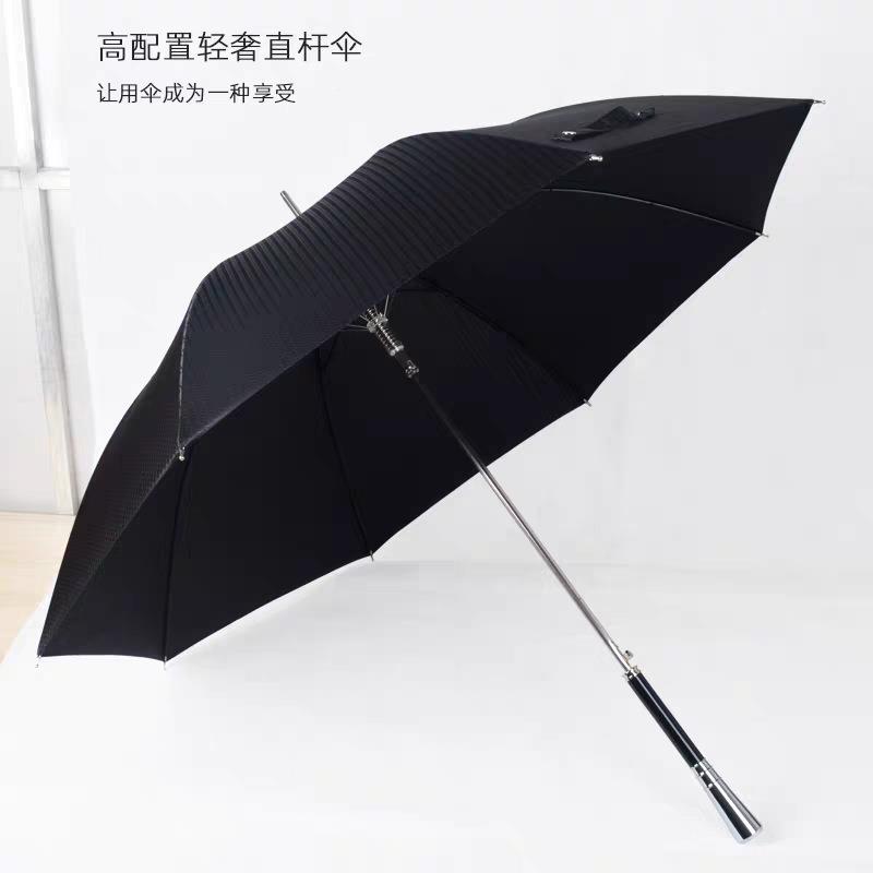 铝合金直花柄轻广告长柄伞晴雨两KDL用奢提轻强奢高端商务雨伞加