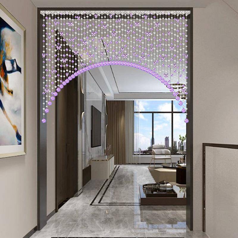 珠帘门帘家用断卧室客厅卫挡水晶蝴蝶生间过道遮隔帘子免打孔BMM