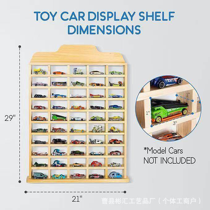 木质纳架汽车模型儿童玩具收墙陈列架挂式置物架木展示BH-1030实
