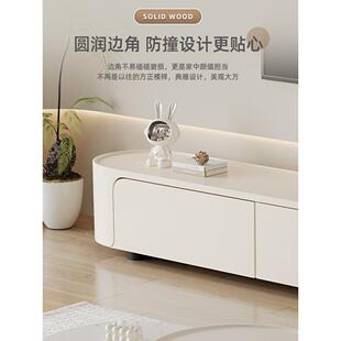茶几电代视柜组合客厅家用落地008收现纳储物柜实木简小约户型奶