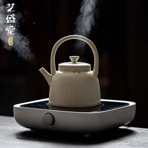 苏打原苏打釉煮矿煮茶提壶煮茶器泡茶白泥壶明釉火陶瓷烧水梁炉壶