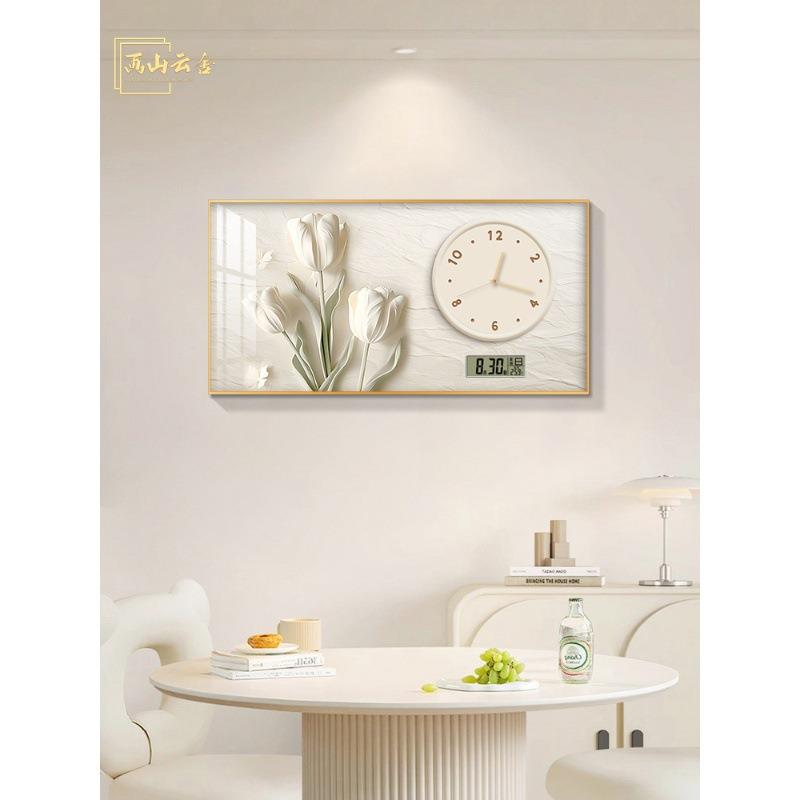 电表装箱饰476画2表厅025新款带钟挂画奶油风餐大尺寸遮挡配电箱