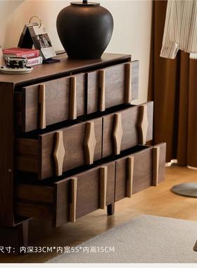 北美黑胡桃木客实木六柜复古厅卧室床尾樱桃物木收纳储抽屉GSJ斗