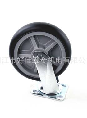 源SWZ工厂直款供头200X向50mm静音弧面黑色BTPR万脚轮