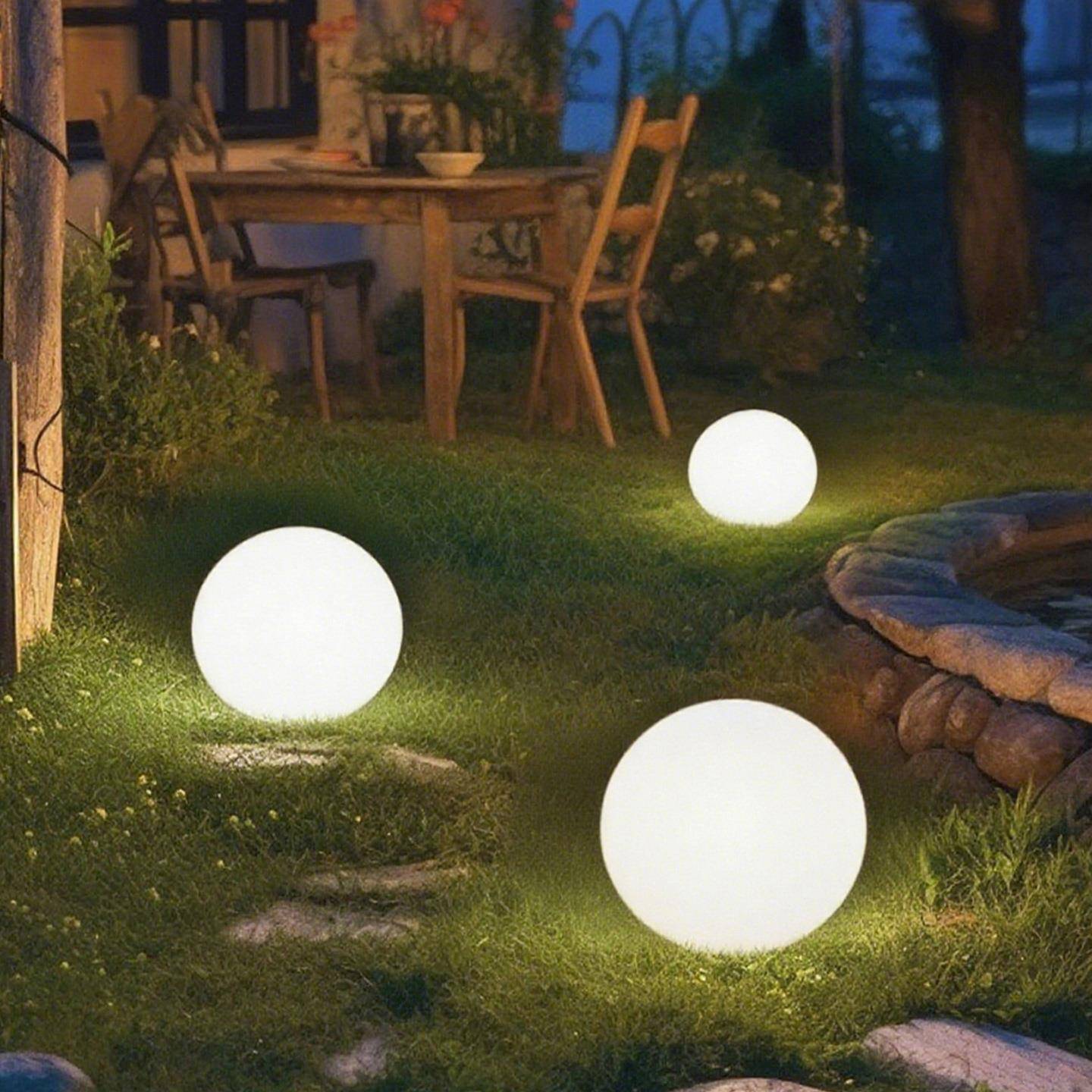 LE饰DXC-009发光圆球芦苇地插酒别墅店花园装户外露台草坪亮化景