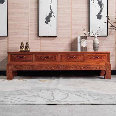 老榆木具家客厅电视柜落式地玄关抽屉柜木家榆具影86411视柜子斗