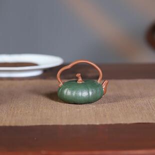 矿EJI南段泥粉浆全手工薄胎无恙1瓜提梁00ML仿生泡茶壶宜兴原紫砂