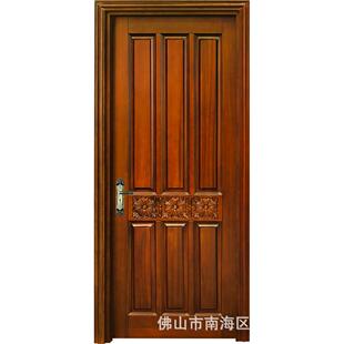 原木门 佛山门业别墅家用房间隔音雕花实木简约时尚