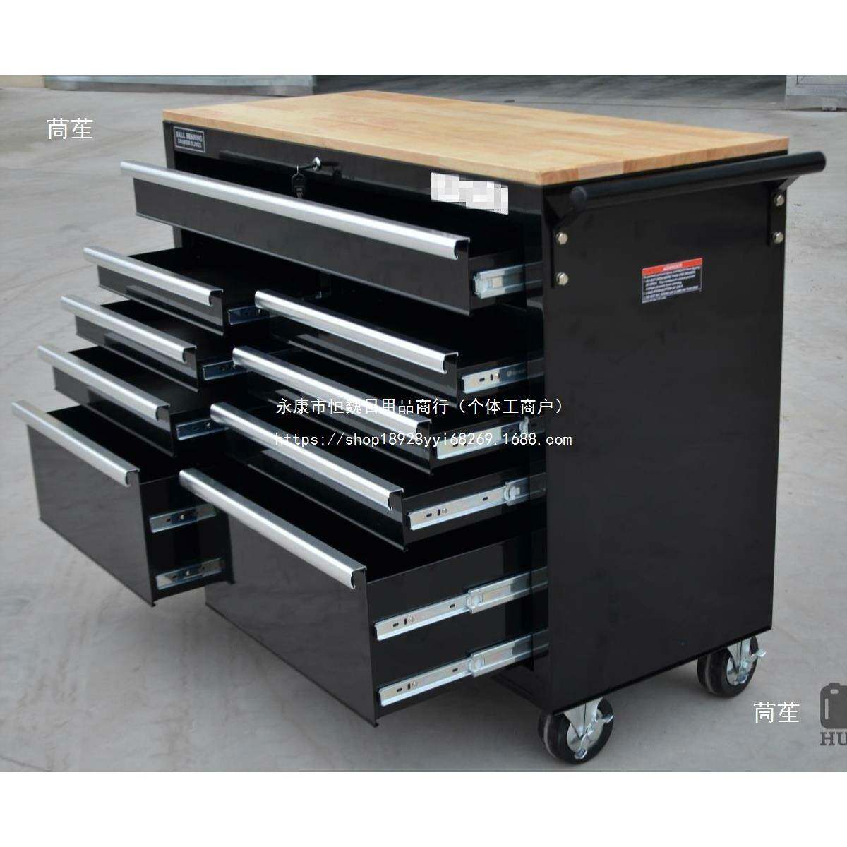 欧美新款可移动无品牌/6寸实工作台重型承重车工具木柜9抽式4屉带