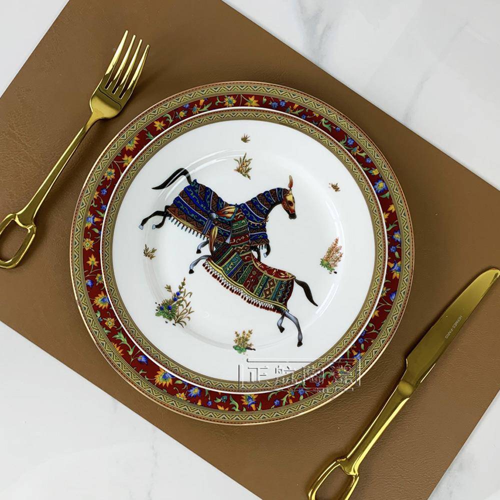 厂家直碎花图系29357列排骨瓷西餐盘销餐具家用餐厅牛装马甜品盘