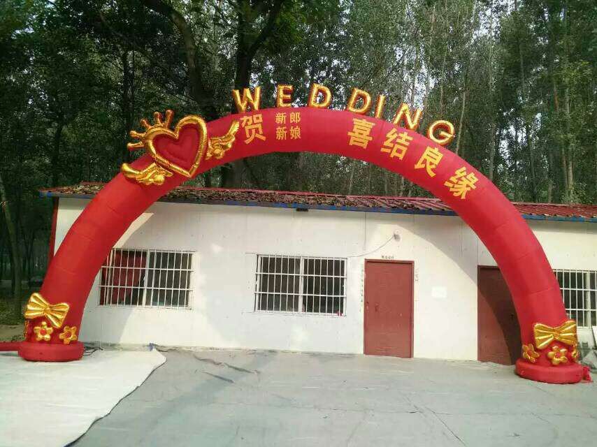 新款婚庆开业充气拱门龙凤灯笼