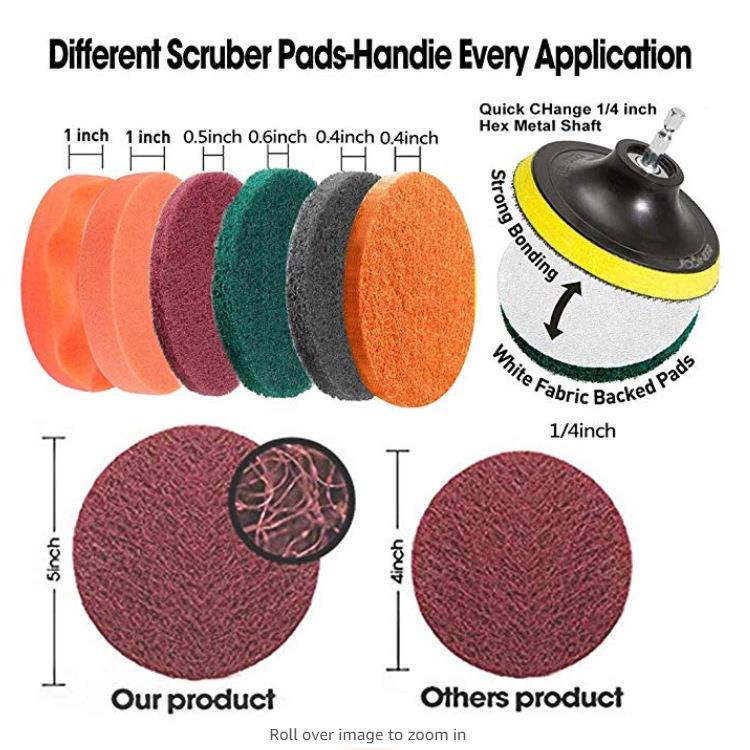 热羊卖IPY电钻刷头34刷寸海绵仿毛垫百洁垫抛光打蜡8件套电钻头