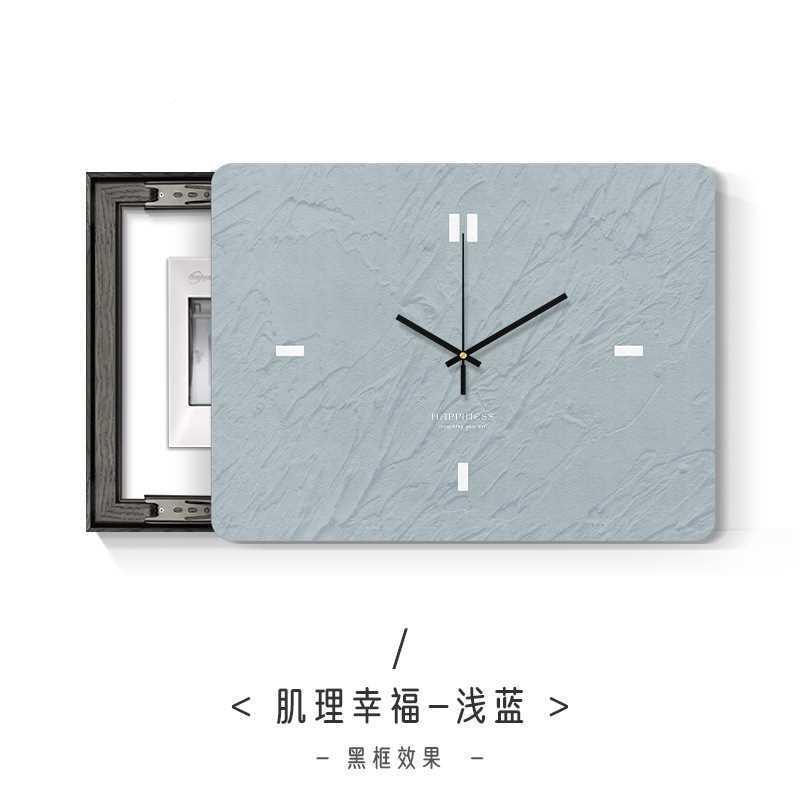 298代约电表箱饰画带钟表极简挂钟电闸遮挡现挂画配装电箱时钟壁