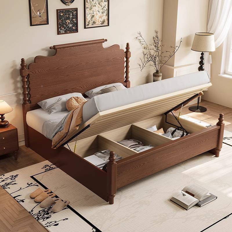 法式复古床中古床18米美式红橡木1902#实15.双人主卧.婚床端高全