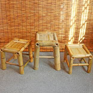 竹编凳小竹凳子小板传式统41743老田园乡村工凳古凳风摄影茶手室