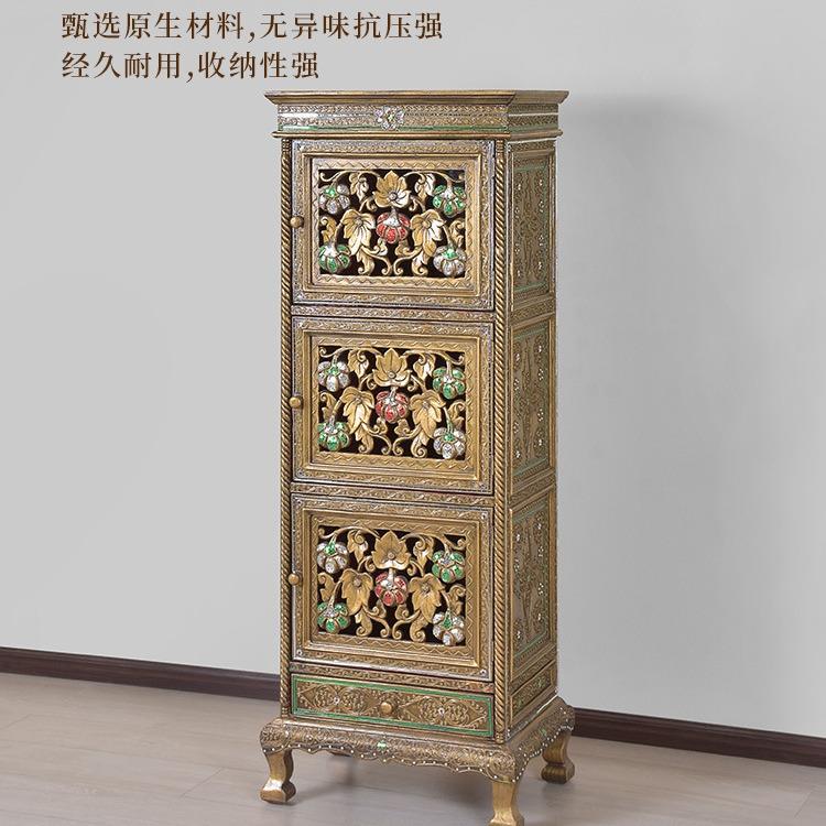 东泰南亚风格家具32147柜国实木玄关柜泰式墙角酒三斗柜角客厅边