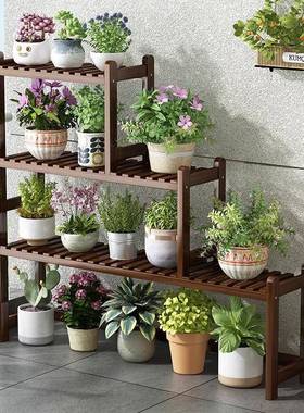 阳花架子物置架客厅MWY落地2025新款竹花盆架绿台萝式多肉植物展