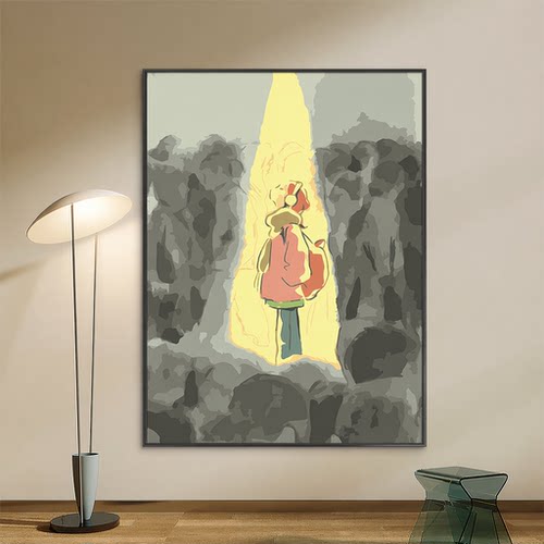 成人解压画数字油画diy填充手绘手工填色涂色玄关油彩画 抽象派画