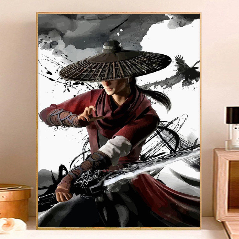 成人解压画数字油画diy填充手绘手工填色涂色玄关油彩画 动漫人物