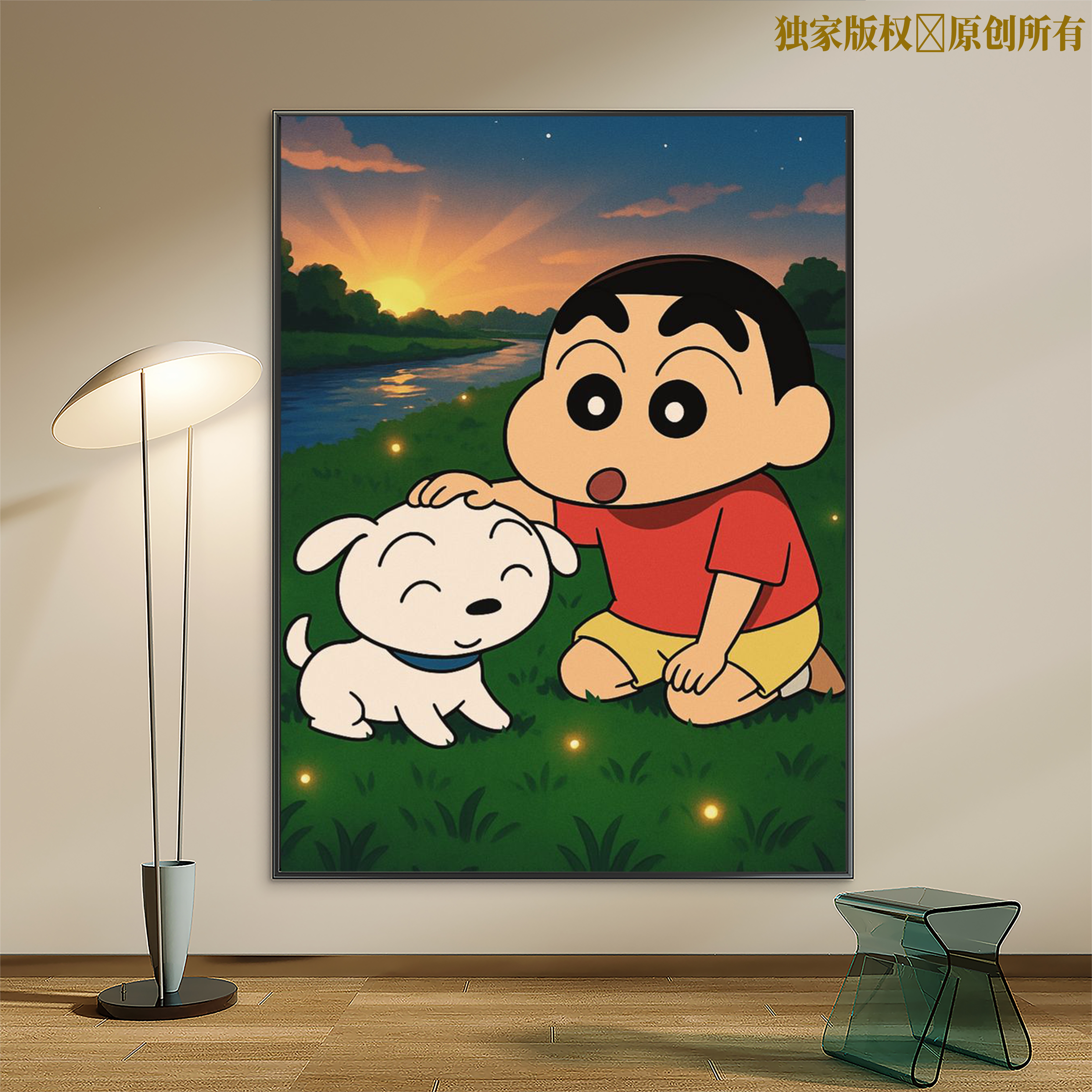 蜡笔小新数字油画动漫人物2026实木手工diy填色手绘油彩画装饰画