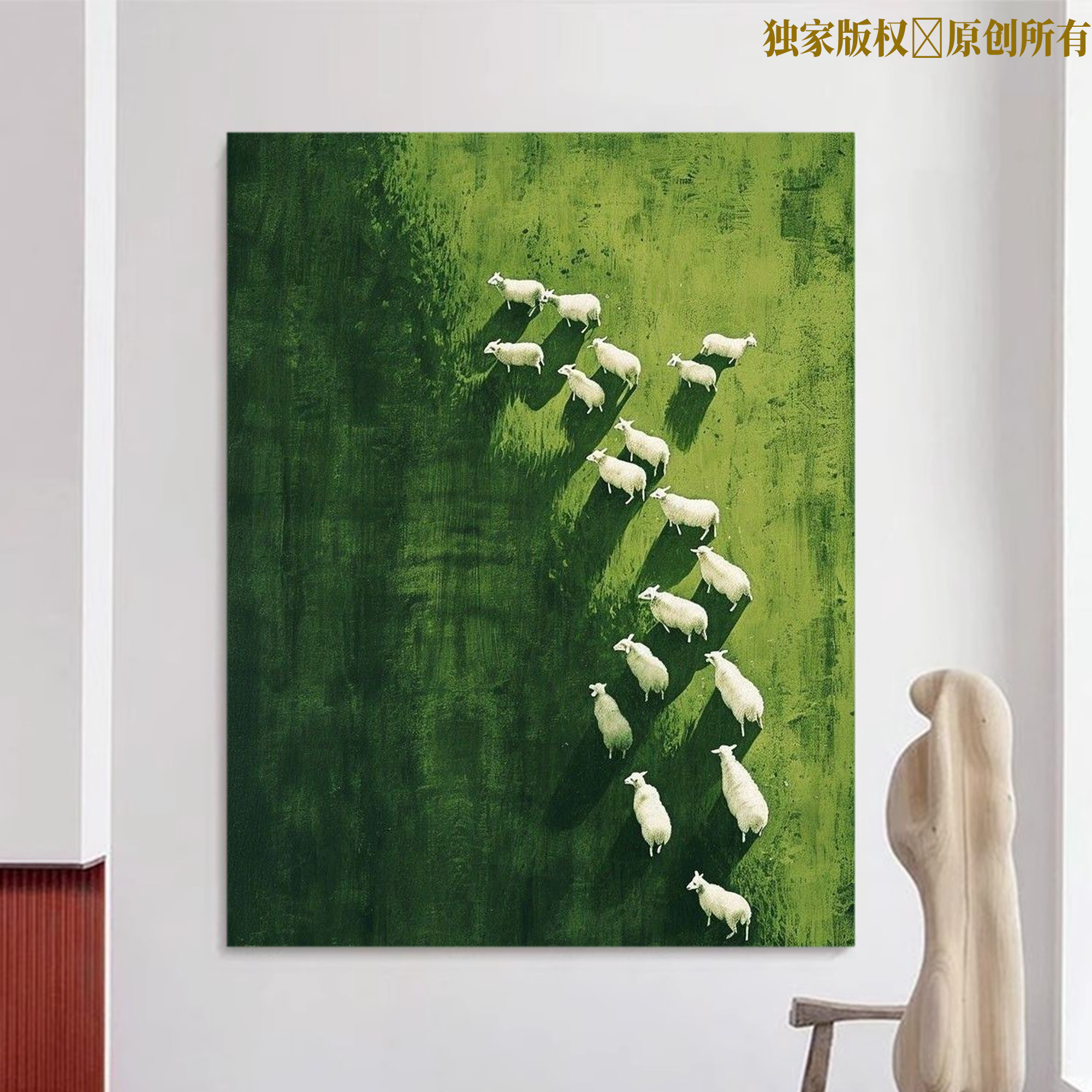 中国风数字油画diy填色手工简单可爱解压涂色写实客厅手绘装饰画